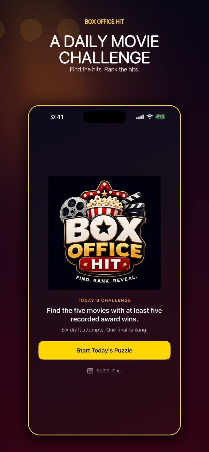 Box Office Hit daily challenge screen