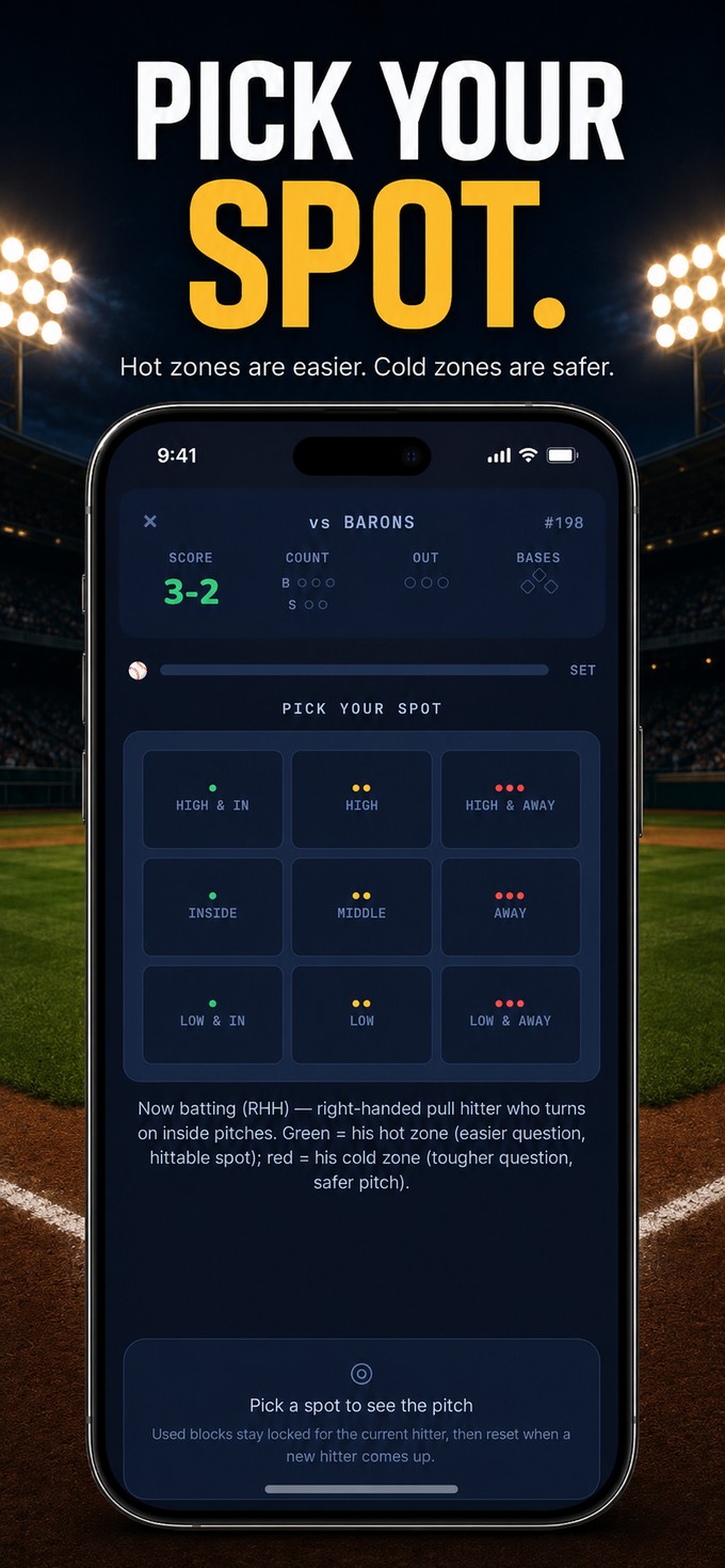 Lights Out Trivia strike zone screen