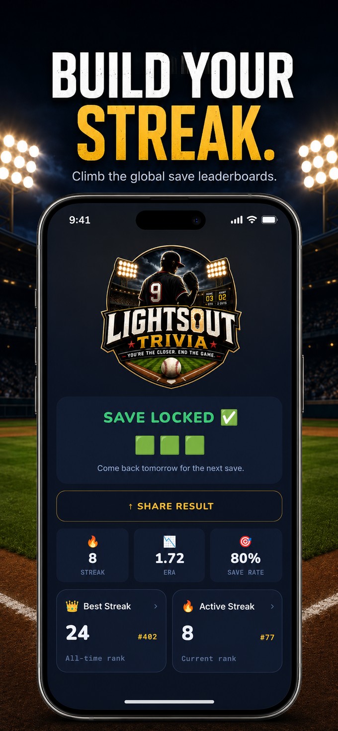Lights Out Trivia career stats screen